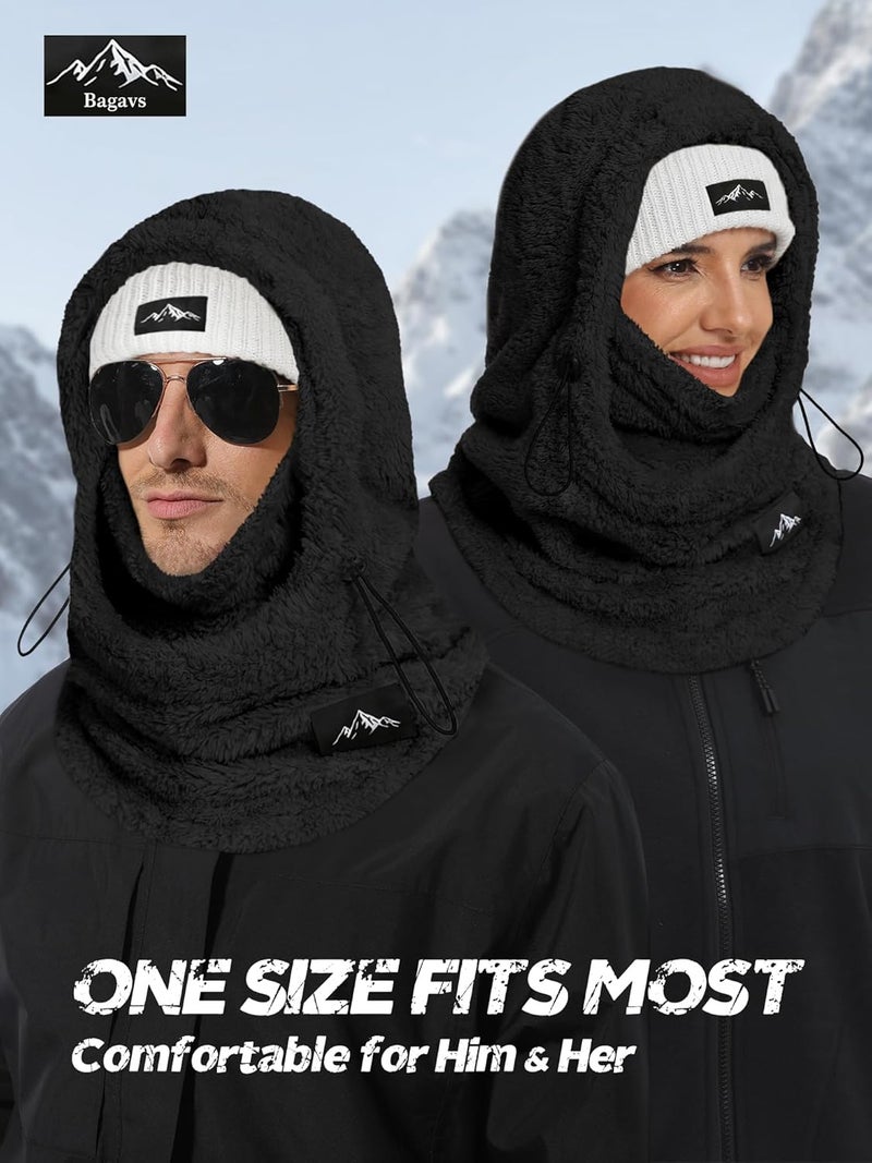 Bagavs Ski Mask Balaclava for Women Men Windproof Fleece Winter Face Mask Cold Weather Hat Neck Warmer - Image 3